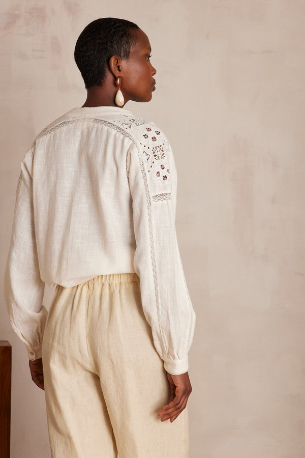 PAULINE EMBROIDERED COTTON BLOUSE