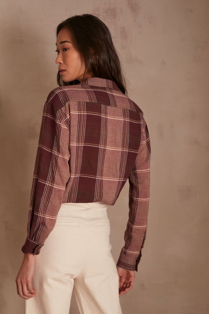 PETRA DARK PINK CHECKERED SHIRT