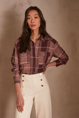 PETRA DARK PINK CHECKERED SHIRT