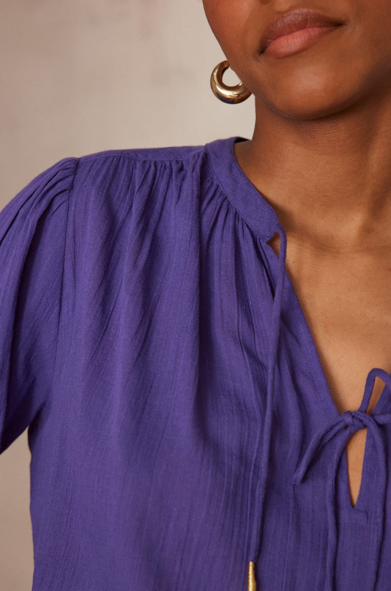 PAPILLON VIOLET COTTON BLOUSE