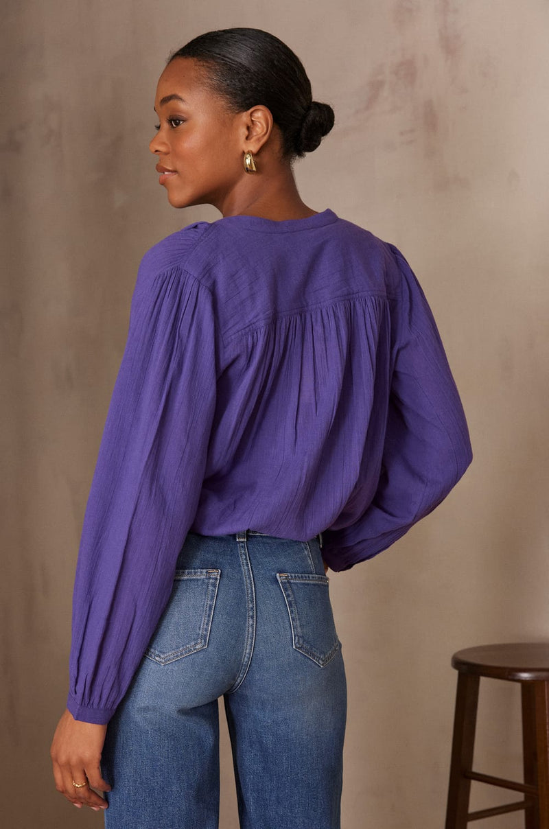 PAPILLON VIOLET COTTON BLOUSE