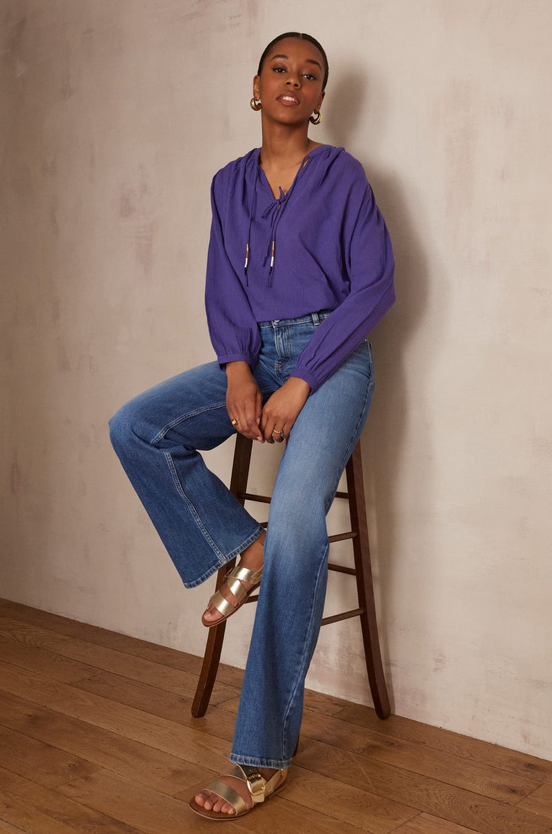 PAPILLON VIOLET COTTON BLOUSE