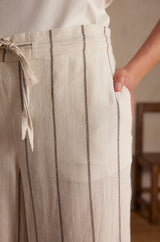 PRINCE ECRU STRIPED TROUSERS