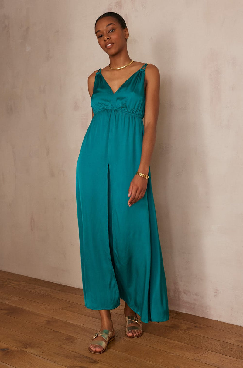 LUCILE PETROLE LONG DRESS