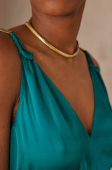 LUCILE PETROLE LONG DRESS