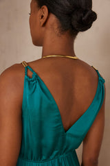 LUCILE PETROLE LONG DRESS