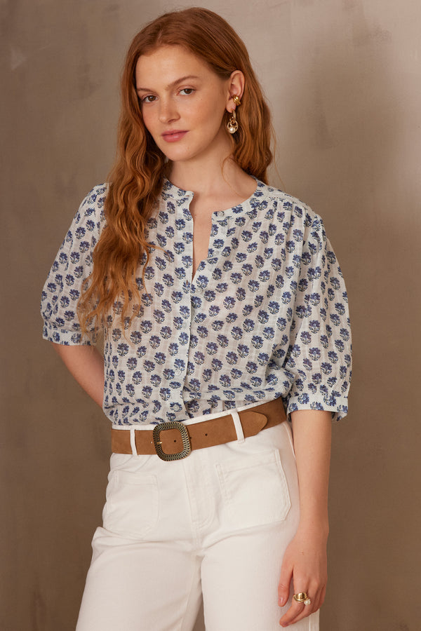 PEPPER PRINTED COTTON BLOUSE