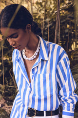 MARILOU ROYAL BLUE STRIPED SHIRT