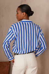 MARILOU ROYAL BLUE STRIPED SHIRT