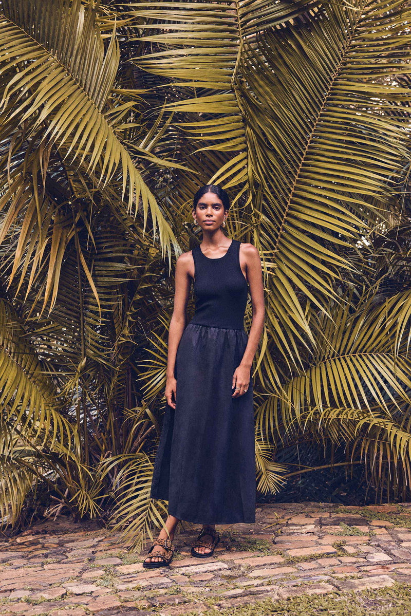 LYS BLACK COTTON KNIT DRESS