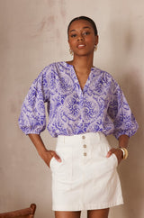 PAULO VIOLET ARABESQUE BLOUSE