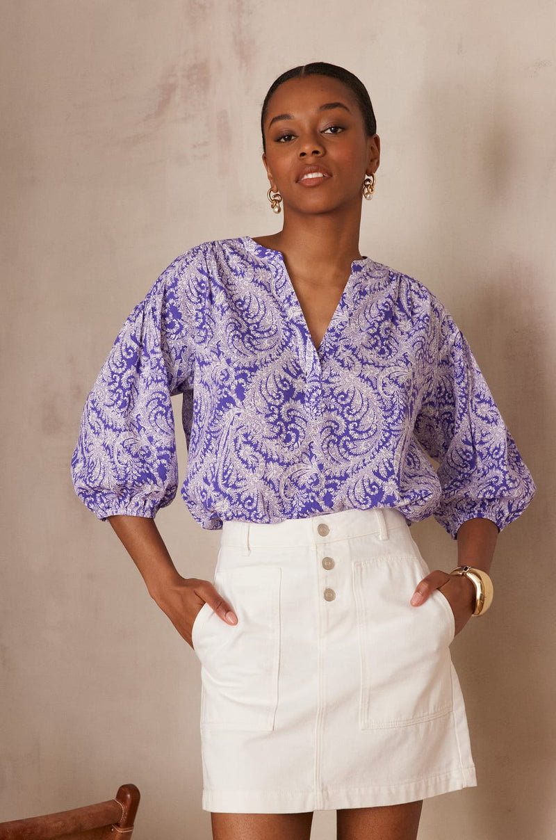PAULO VIOLET ARABESQUE BLOUSE