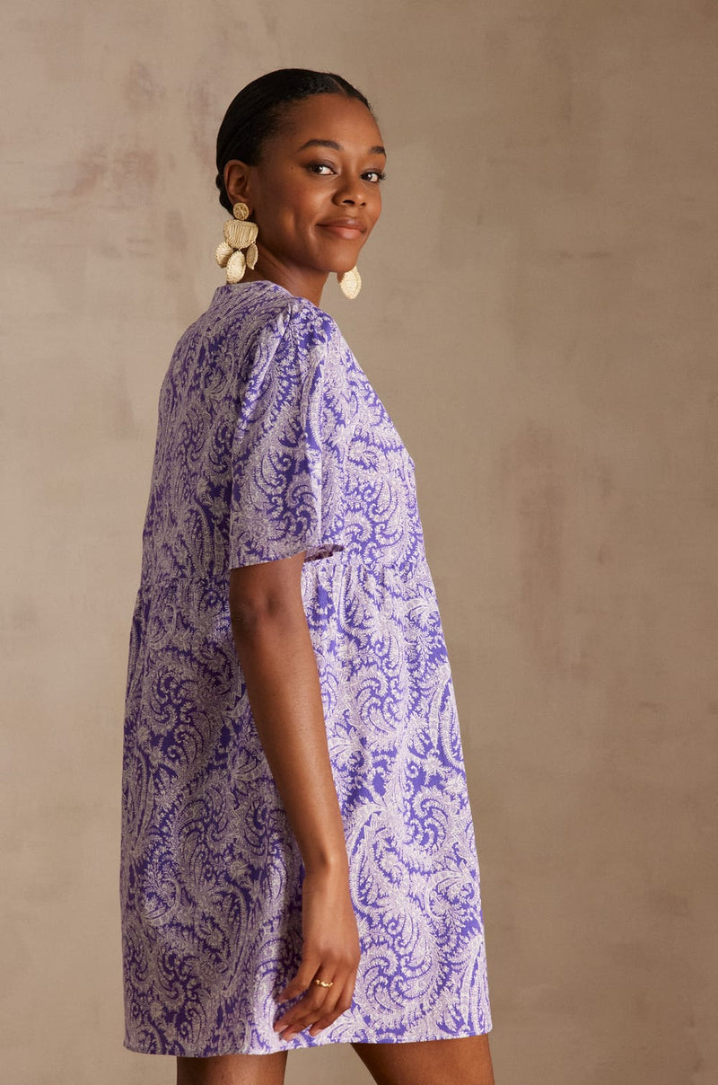 LIMANA VIOLET ARABESQUE LONG DRESS