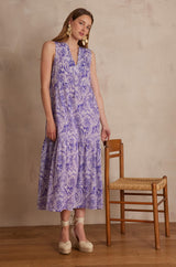 LIMA VIOLET ARABESQUE SHORT DRESS
