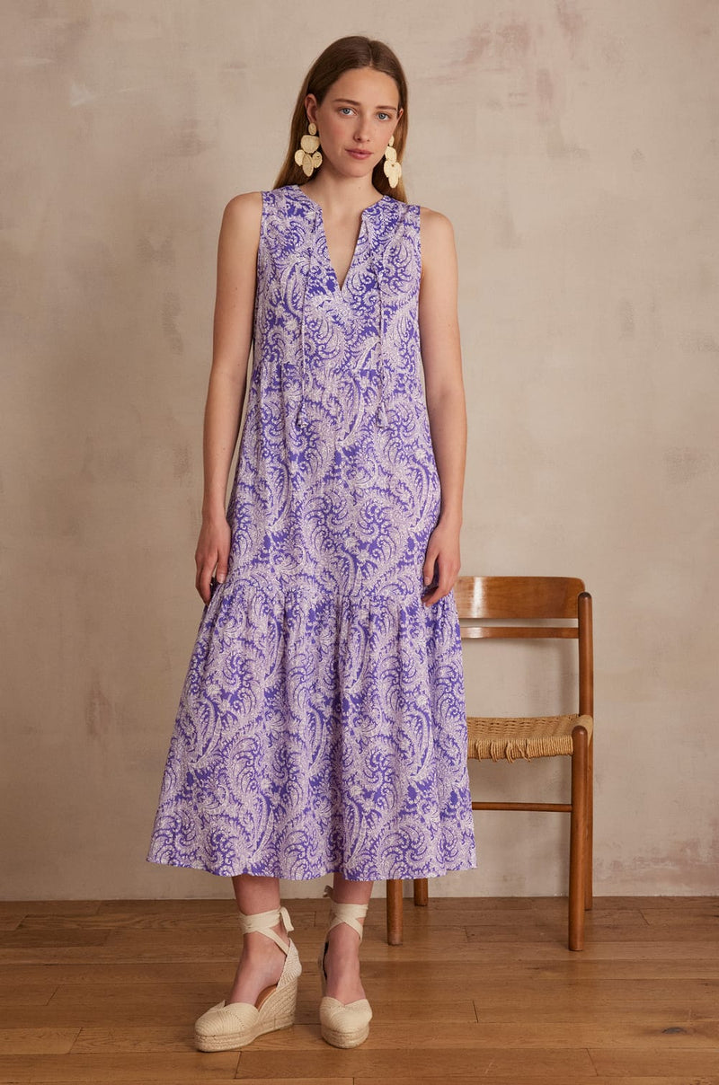 LIMA VIOLET ARABESQUE SHORT DRESS