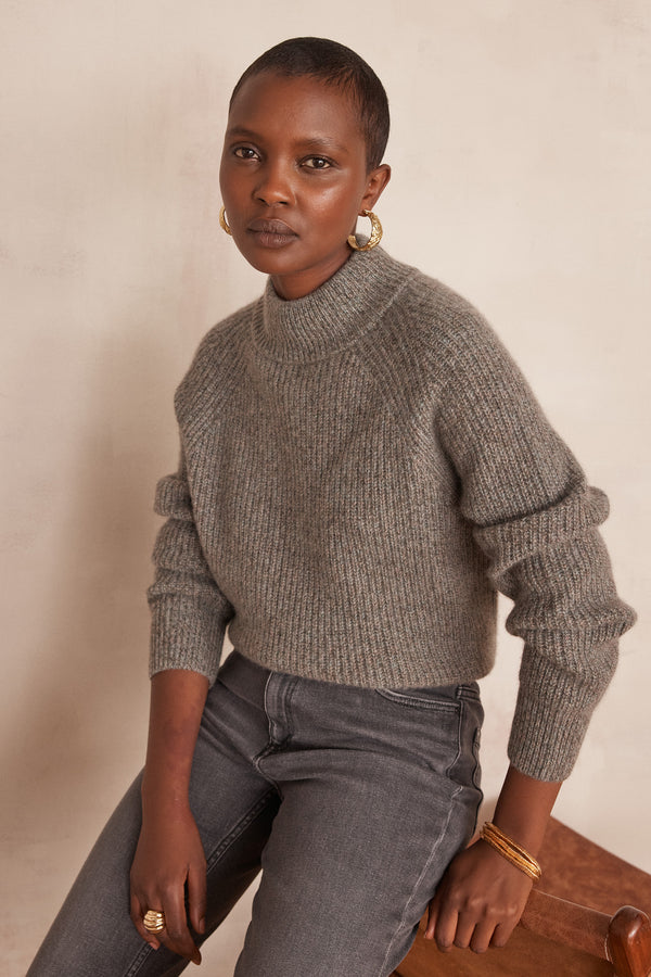BRUCE GREEN CASHMERE RIBBED JUMPER