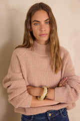 BRUCE POWDER RIBBED CASHMERE JUMPER