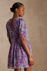MAEVA PURPLE PRINTED COTTON DRESS