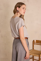 BILL HEATHER GREY CASHMERE JUMPER