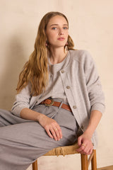 BILL HEATHER GREY CASHMERE JUMPER
