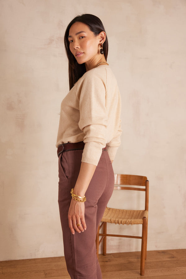 BILLY NATURAL CASHMERE CARDIGAN