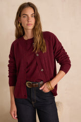 BILLY BURGUNDY CASHMERE CARDIGAN