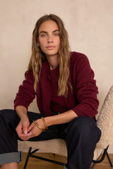 BILLY BURGUNDY CASHMERE CARDIGAN