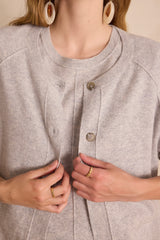 BILLY HEATHER GREY CASHMERE CARDIGAN