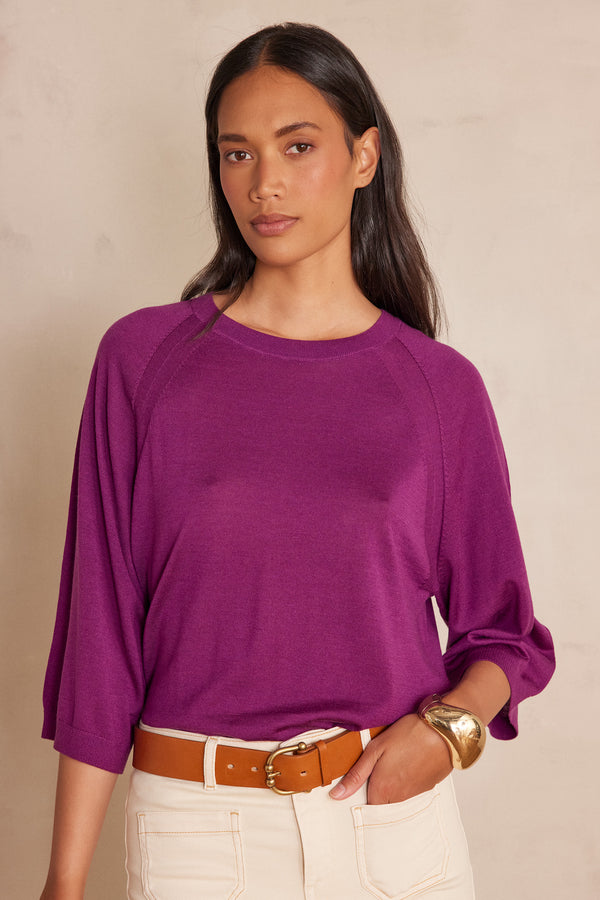 BRADY DARK FUCHSIA WOOL JUMPER