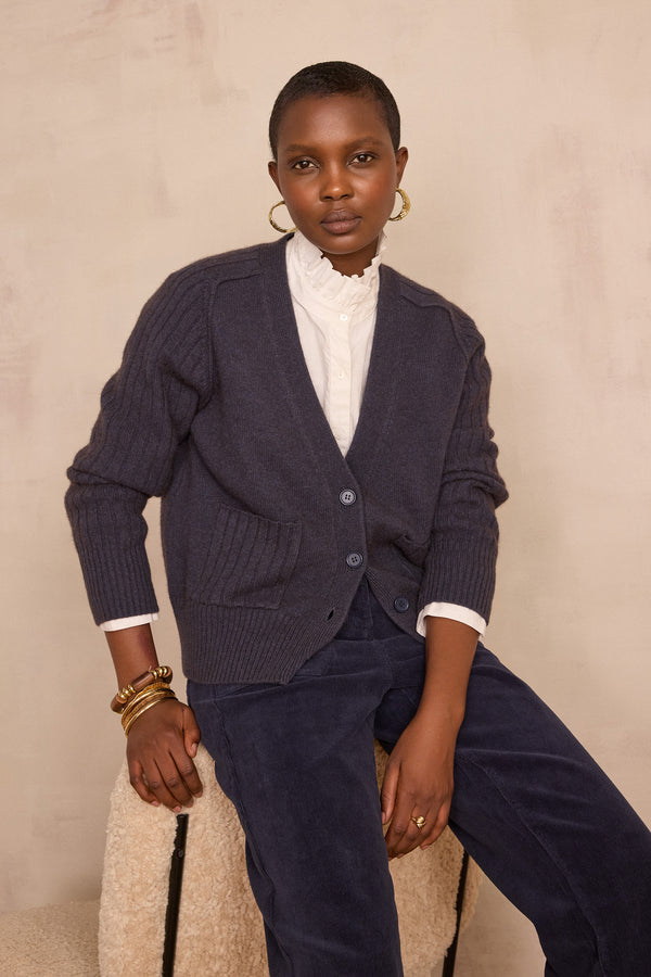 BALDWIN PETROL WOOL CARDIGAN