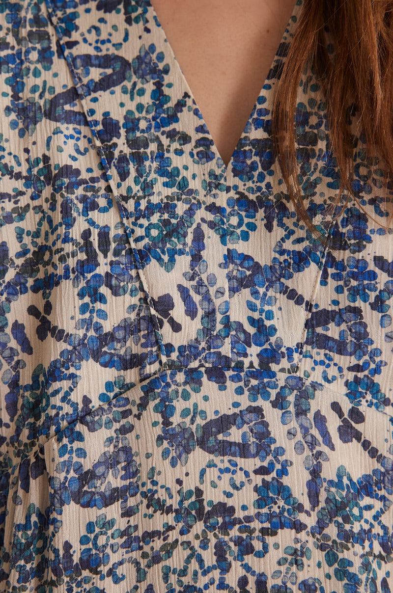 LALBA SKY BLUE PRINTED DRESS