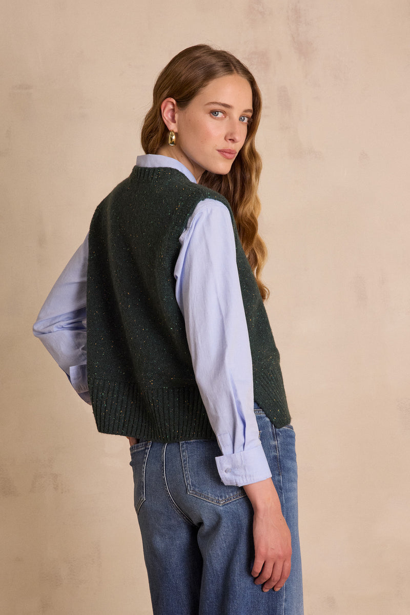 BASTIANO SLEEVELESS WOOL JUMPER