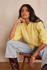 LOULOU LEMON SLEEVELESS MOHAIR CARDIGAN