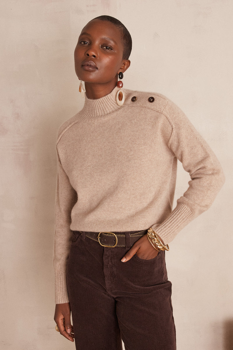 BRADLEY CASHMERE LIGHT TAUPE JUMPER