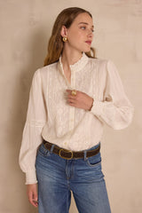 SOPHIA CREAM EMBROIDERED BLOUSE