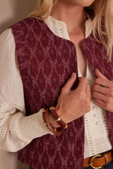 PRUNE DARK FUCHSIA PRINTED VEST