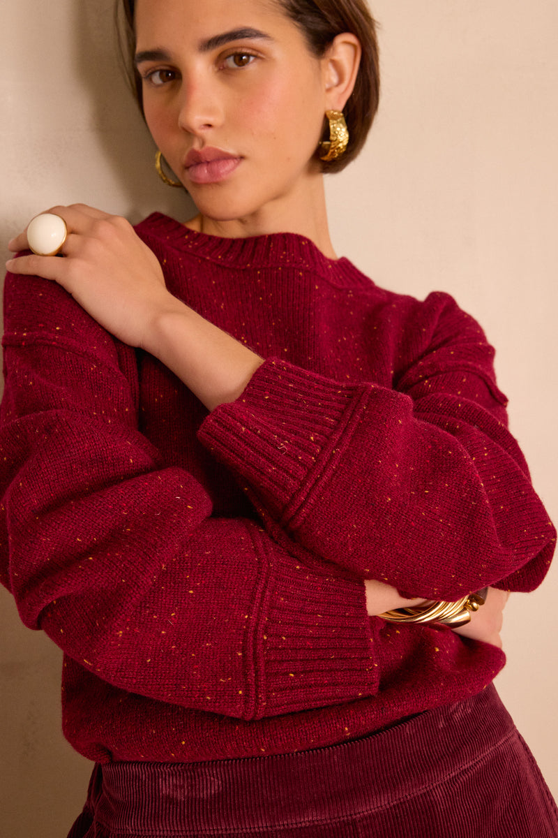 BALANTIN BURGUNDY WOOL JUMPER