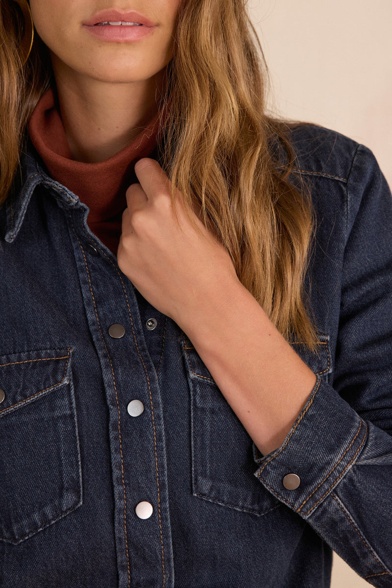 SOLANGE DENIM EFFECT SHIRT