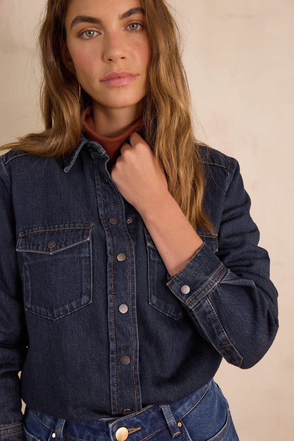 SOLANGE DENIM EFFECT SHIRT