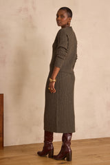 EMMA LICHEN RIBBED LONG SKIRT