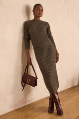 EMMA LICHEN RIBBED LONG SKIRT