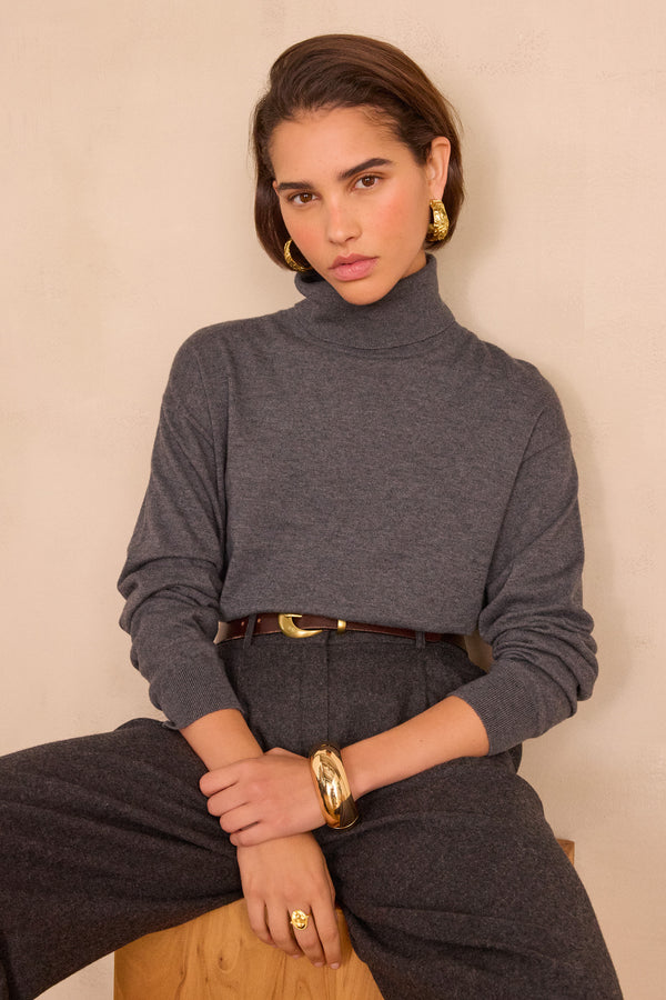 BRIAC WOOL TURTLENECK ANTHRACITE JUMPER