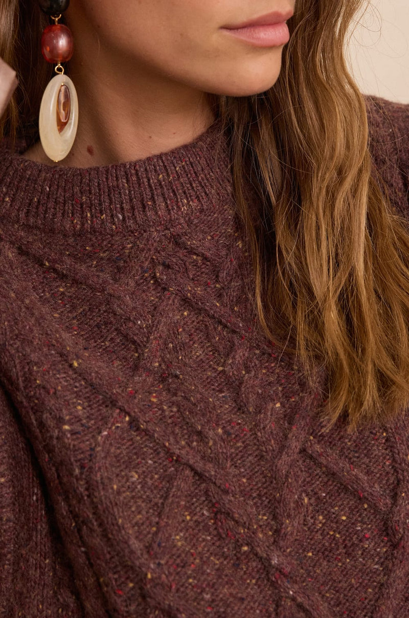 BALKIS AUBERGINE SLEEVELESS WOOL JUMPER