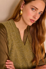 BASILE ALMOND SLEEVELESS WOOL JUMPER