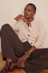 CHRIS WOOL AND YAK NATURAL CARDIGAN