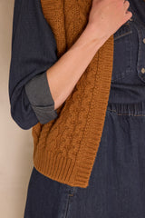 BIXENTE SLEEVELESS CINNAMON WOOL CARDIGAN