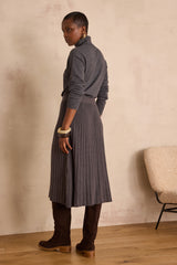 CLAUDIA ANTHRACITE PLEATED SKIRT