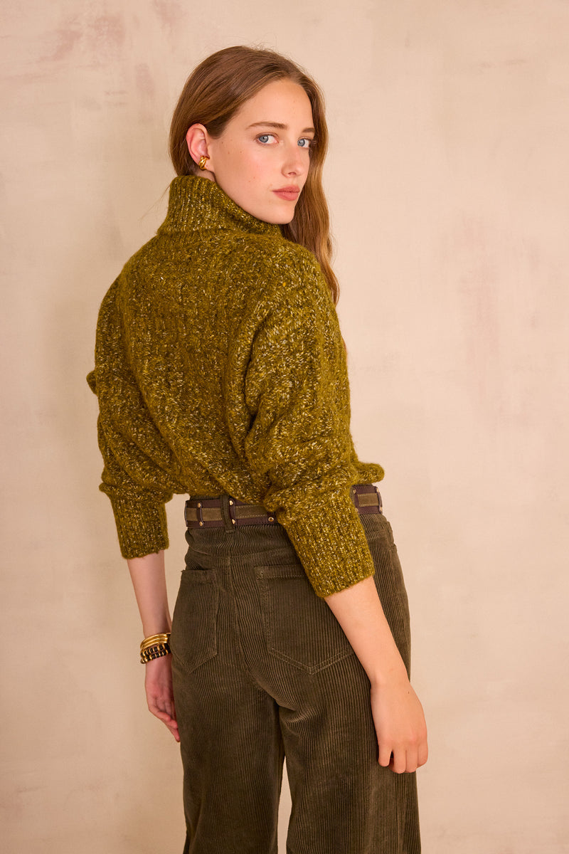BRANDY OLIVE TURTLENECK JUMPER