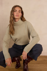 BLAISE WOOL TURTLENECK ALMOND JUMPER