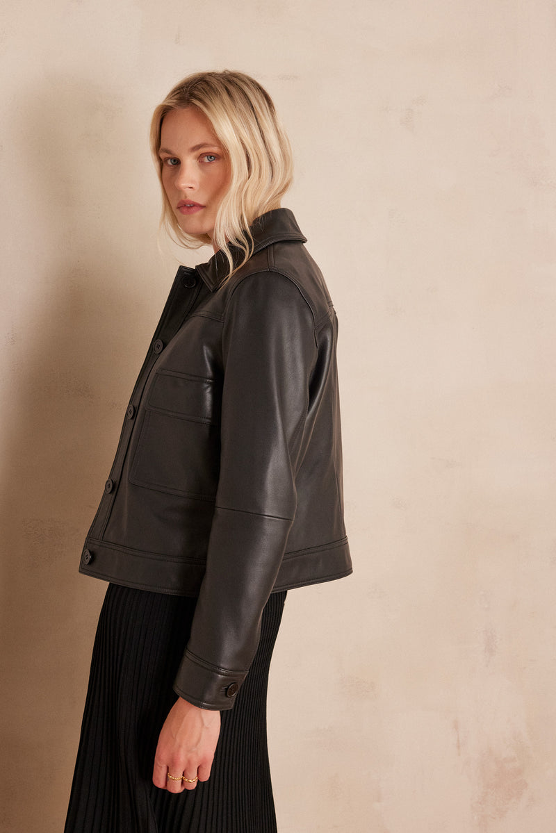 PACHA BLACK LEATHER JACKET